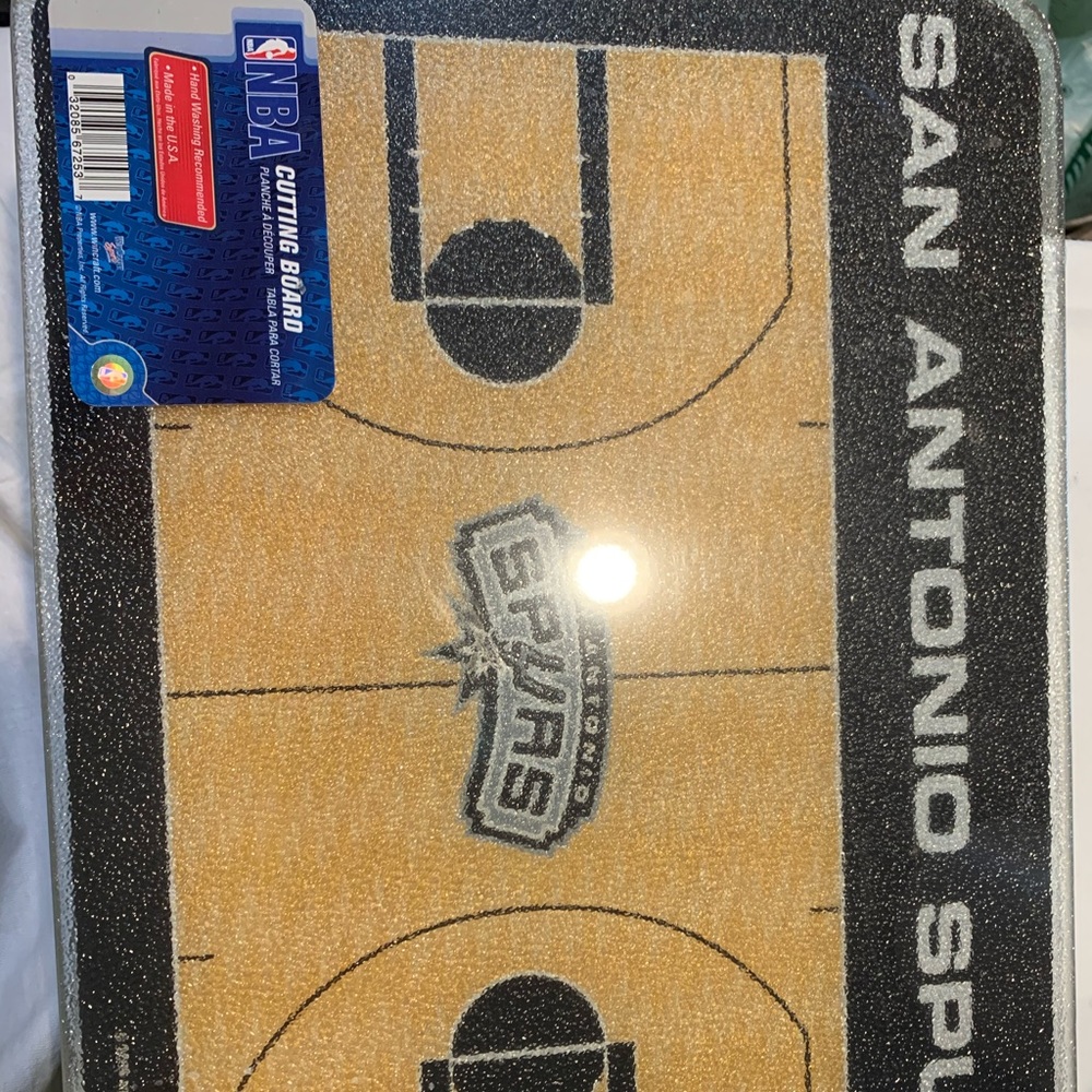 San Antonio spurs glass cutting board new sealed